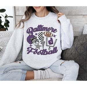Baltimore Football Trendy Vintage Style Football Sweatshirt For Game Day